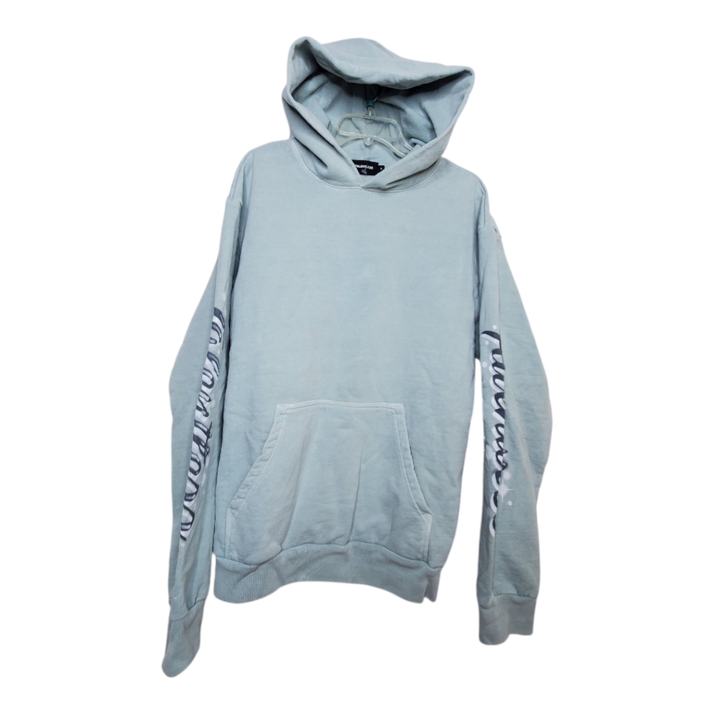 Talentless Airbrush Script Unisex Large Blue Cotton Hoodie 060